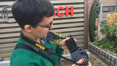 Betty Nagy-Czirok taking a photo