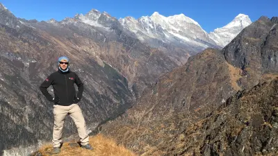 Steve with mountain in background